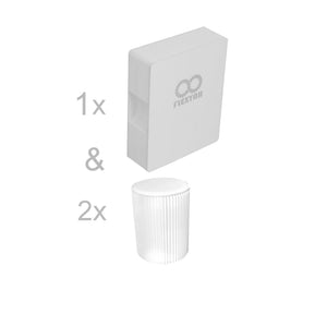 Expanding Paper Seating Set, Bench and 2 Stools, White