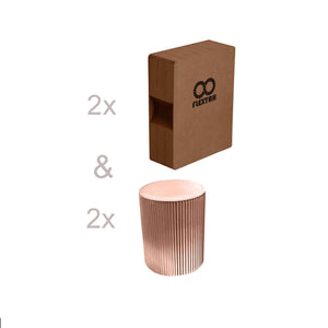 Expanding Paper Seating Set, 2 Benches and 2 Stools, Brown