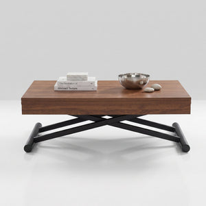 Square Coffee to Dining Table with Gas Lift and Hidden Wheels