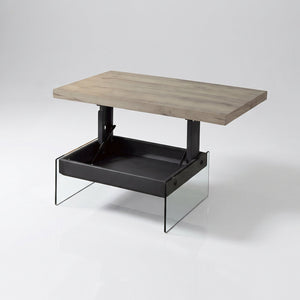 Large Lift Top Coffee to Dining Table with Glass Base