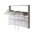 Fold Away Wall Bunk Beds with Desk, Mattresses Included