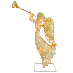 Light Up Champagne Sisal Angel, 122 cm