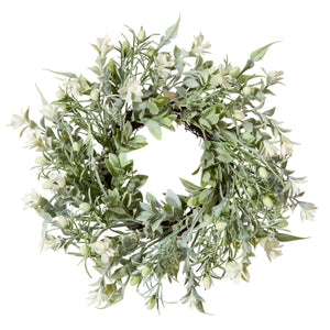 Table Wreath with Leafy Stems and Petite Flowers, 36 cm
