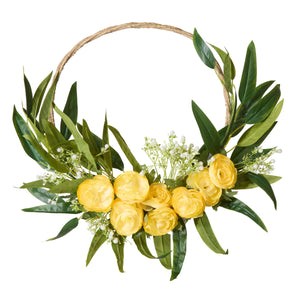 Coroa de argola de botão de ouro com hálito de bebê, 41 cm