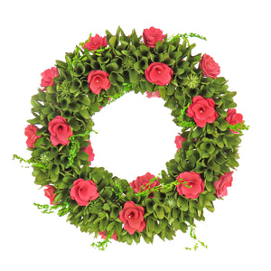 Spring Wreath with Green Blooms and Seed Pods, 46 cm
