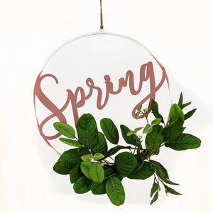 Decoração de parede suspensa com anel de metal com mola, 58 cm
