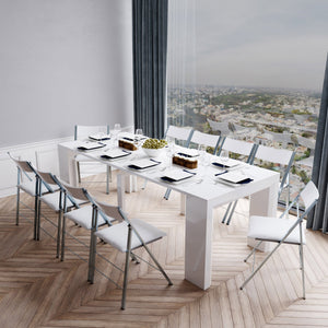 Juego de mesa consola extensible con 8 sillas plegables