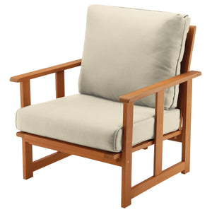 FSC Eucalyptus Garden Armchair with Beige Cushions