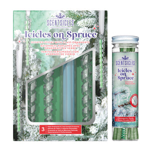 Christmas Tree Scent Sticks with 3 Glass Icicles, Spruce