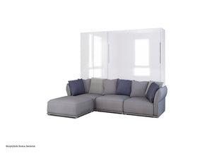 Sofa Wall Bed with Grey Corner Sofa and Wardrobe, UK King Size