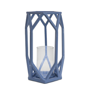 Ice Blue Modern Candle Lantern, 28 cm