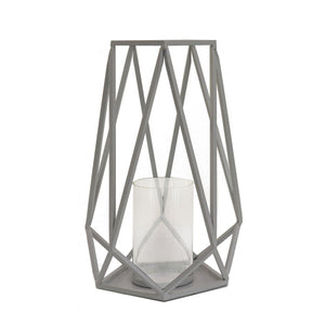 Glacier Grey Steel Candle Lantern, 30 cm