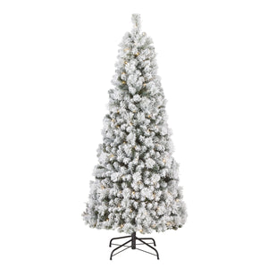 6ft Pre Lit Pop Up Snowy Pine Christmas Tree, Warm White LED