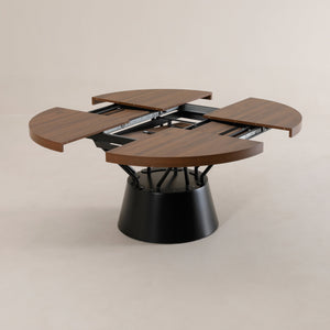 Round Extending Dining Table with Pedestal Base