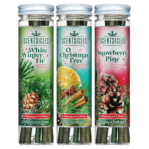 Christmas Tree Scent Sticks Trio, White Winter Fir, Christmas Tree and Snowberry Pine