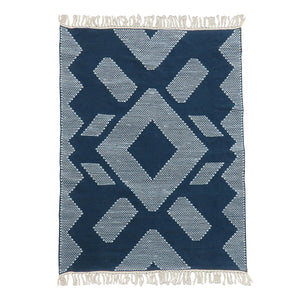 Indigo Blue Hand Woven Outdoor Rug, 152 x 213 cm
