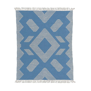 Dusty Blue Hand Woven Outdoor Rug, 152 x 213 cm