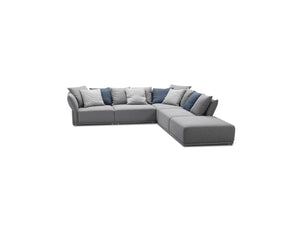Grey Modular Corner Sofa, 5 Pieces with Cushions