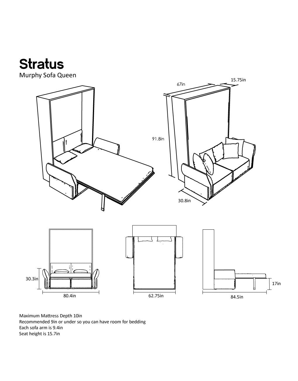 Sofá cama de pared con brazo curvo, sofá de 2 plazas, tamaño King Reino Unido