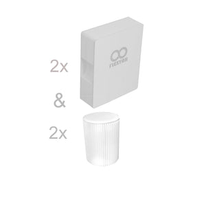 Expanding Paper Seating Set, 2 Benches and 2 Stools, White