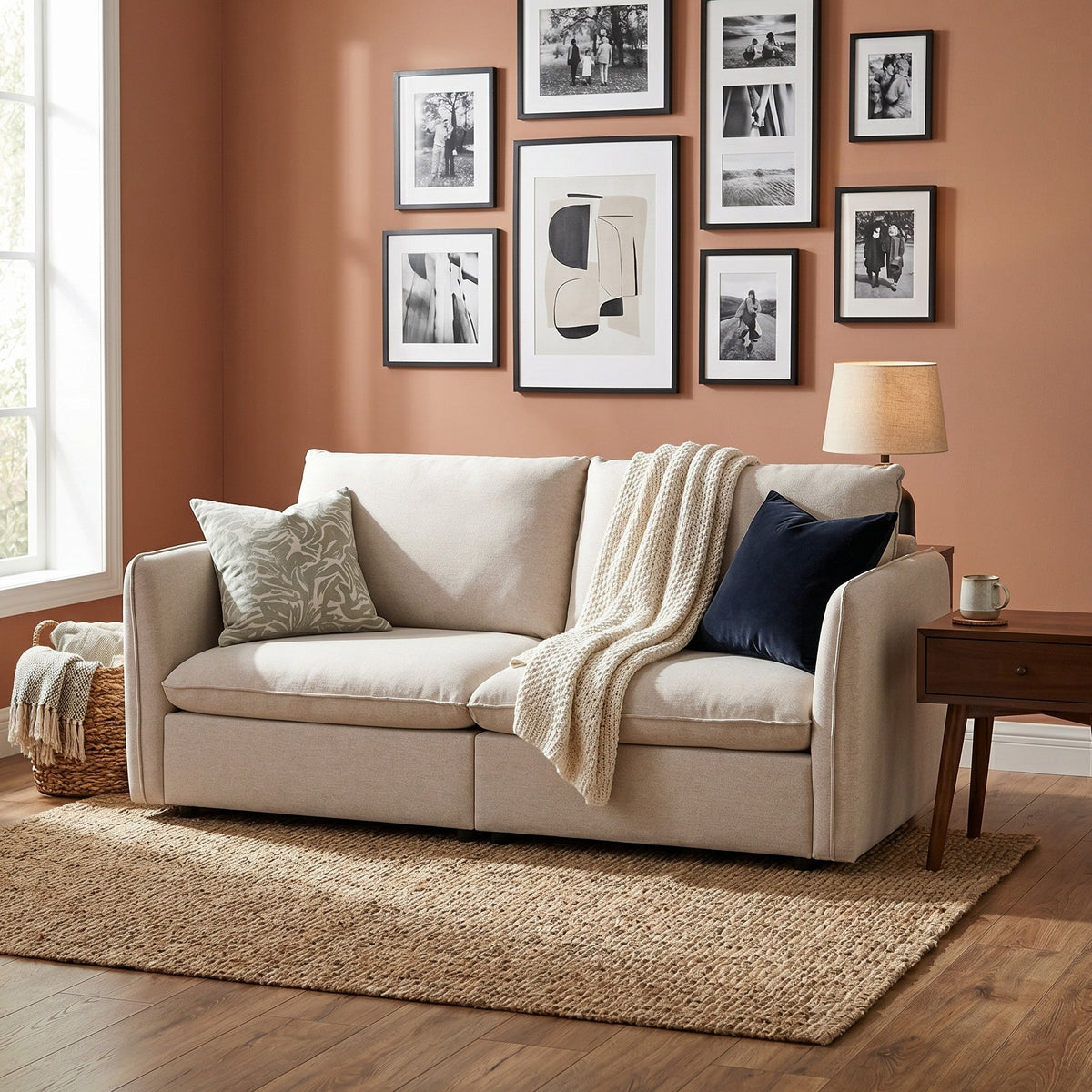 Modular 2 Seat Sofa with Arms