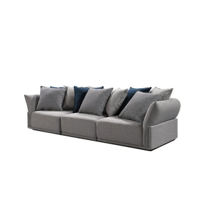 Grey Modular 3 Seat Sofa, Converts to Sleeper