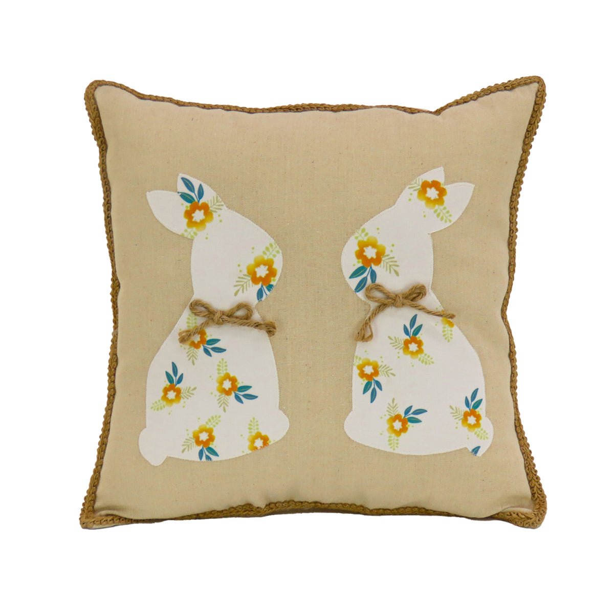 Floral Easter Bunny Cushion, 41 cm
