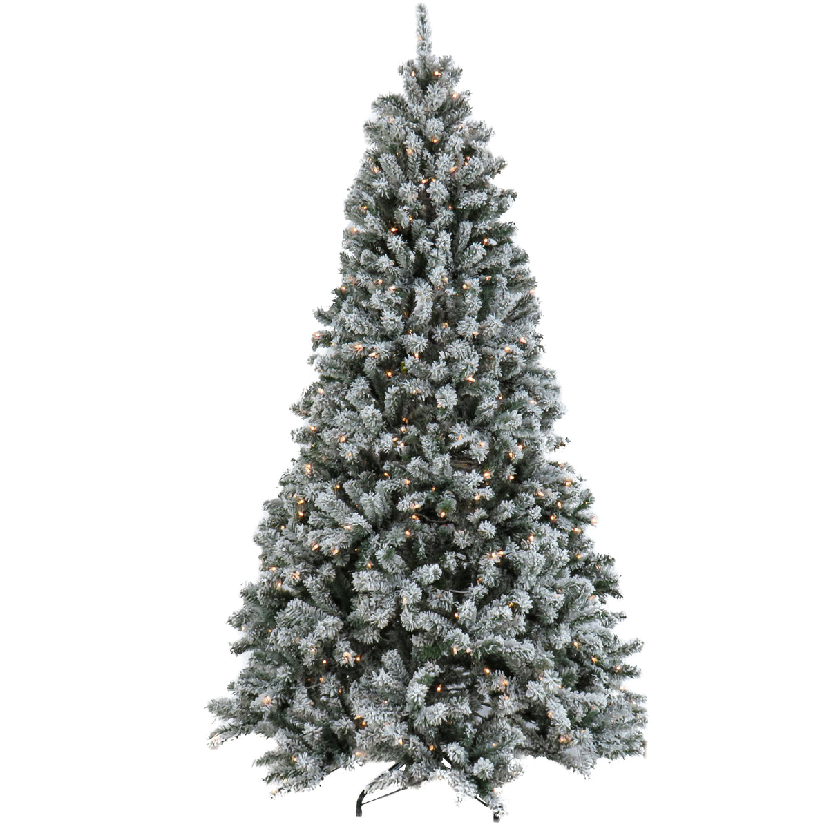 6.5ft Pre Lit Snowy Spruce Christmas Tree, Clear Lights