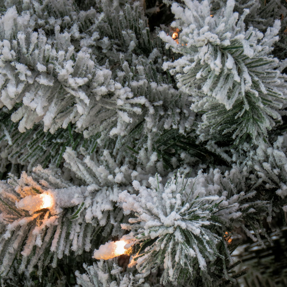 6.5ft Pre Lit Snowy Spruce Christmas Tree, Clear Lights