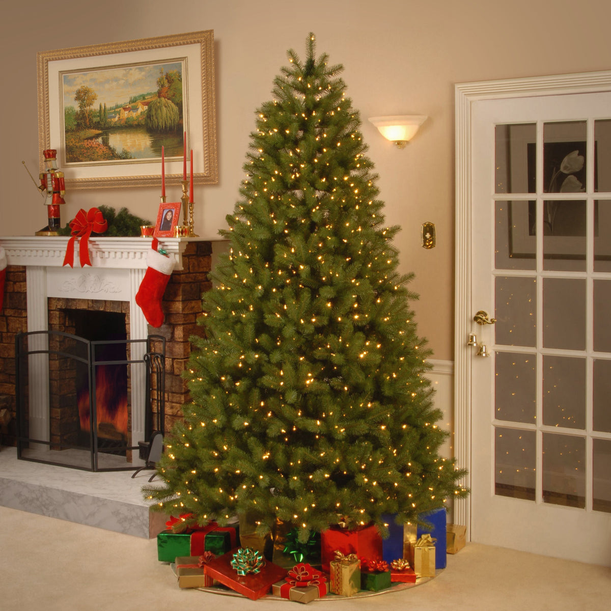 9ft Pre Lit Downswept Douglas Fir, Dual Colour LED, Easy Connect