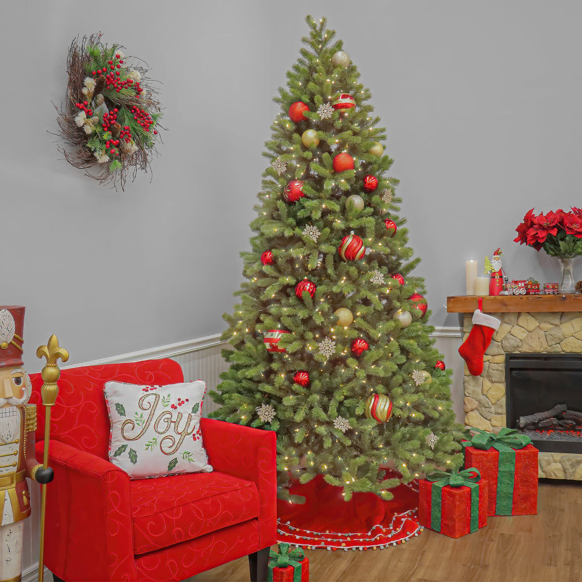 9ft Pre Lit Downswept Douglas Fir, Dual Colour LED, Easy Connect