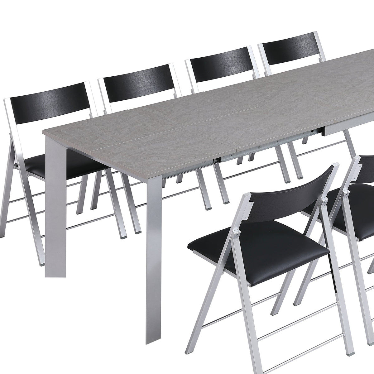 Slim Convertible Extending Dining Table