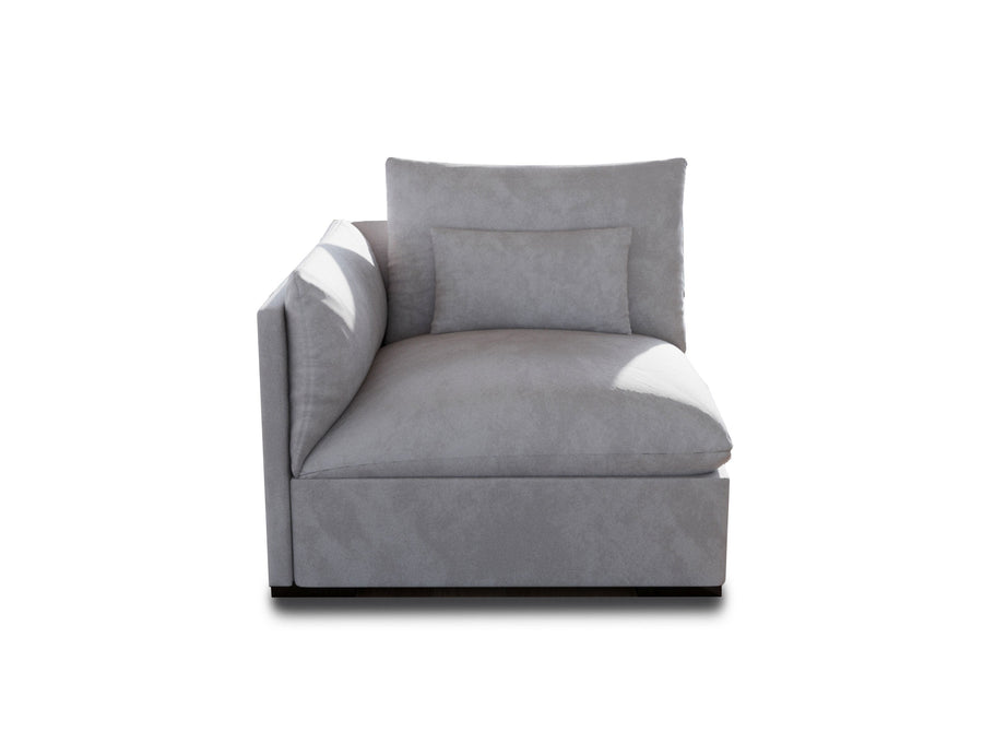 Feather Filled Modular Corner Seat, Elephant Grey