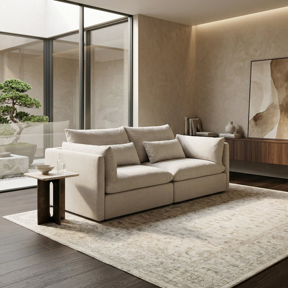 Light Grey 2 Seat Sofa with Removable Covers