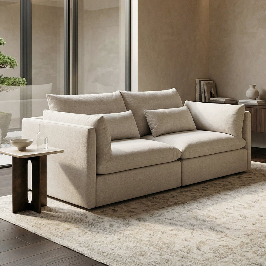 Light Grey 2 Seat Sofa with Removable Covers