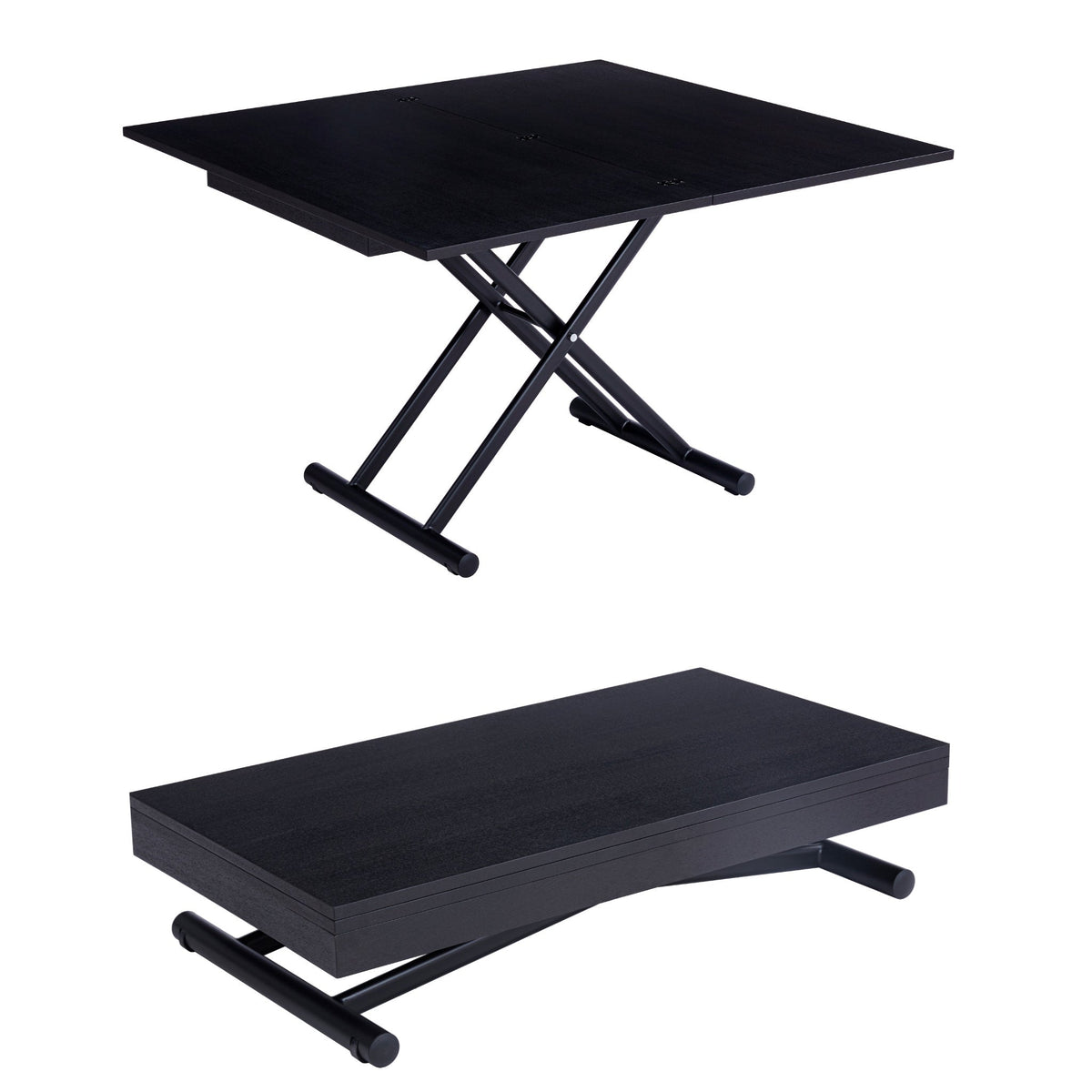 Square Coffee to Dining Table with Gas Lift and Hidden Wheels