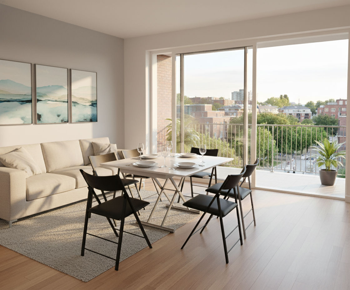 Square Coffee to Dining Table with Gas Lift and Hidden Wheels