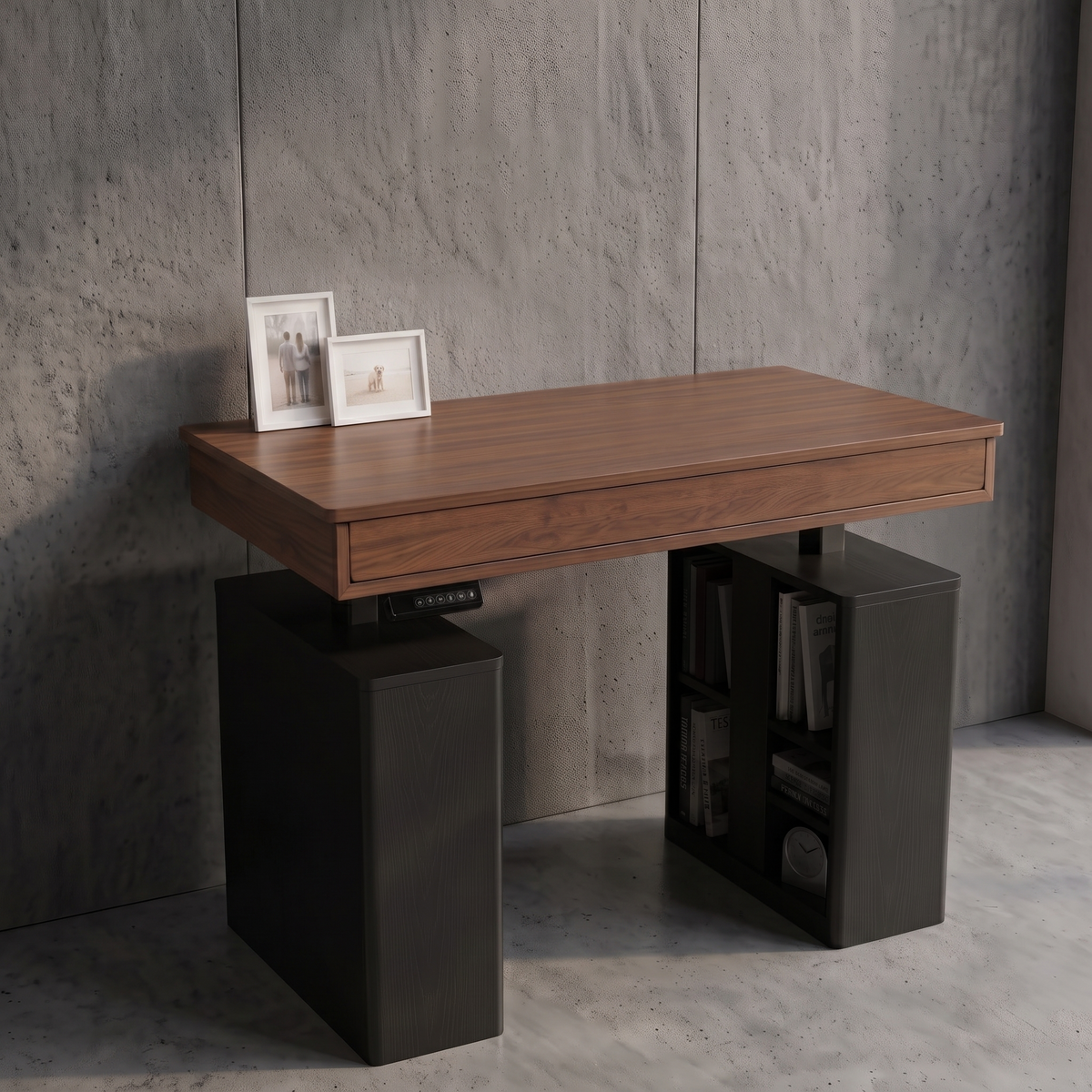 Motorised Standing Desk with Lift Top Storage