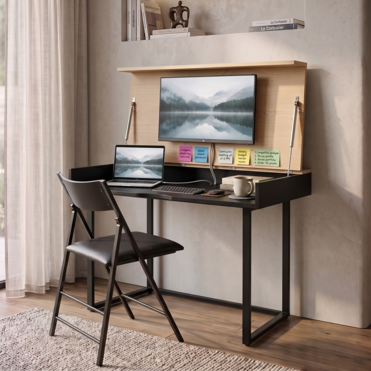 Gabinete de escritorio plegable, de oficina a mesa