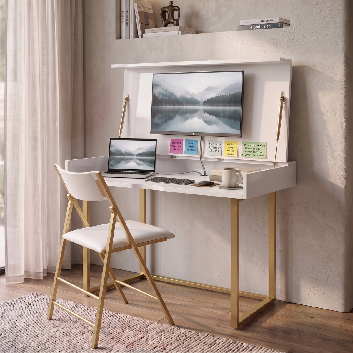 Gabinete de escritorio plegable, de oficina a mesa