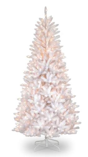 6.5ft Pre Lit Slim White Fir Christmas Tree