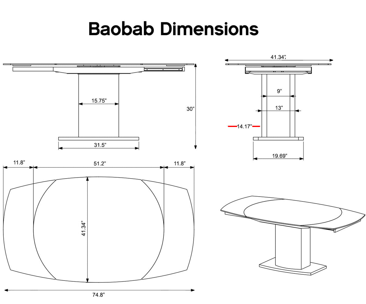 Oval White Glass Rotating Extending Table, Seats 8