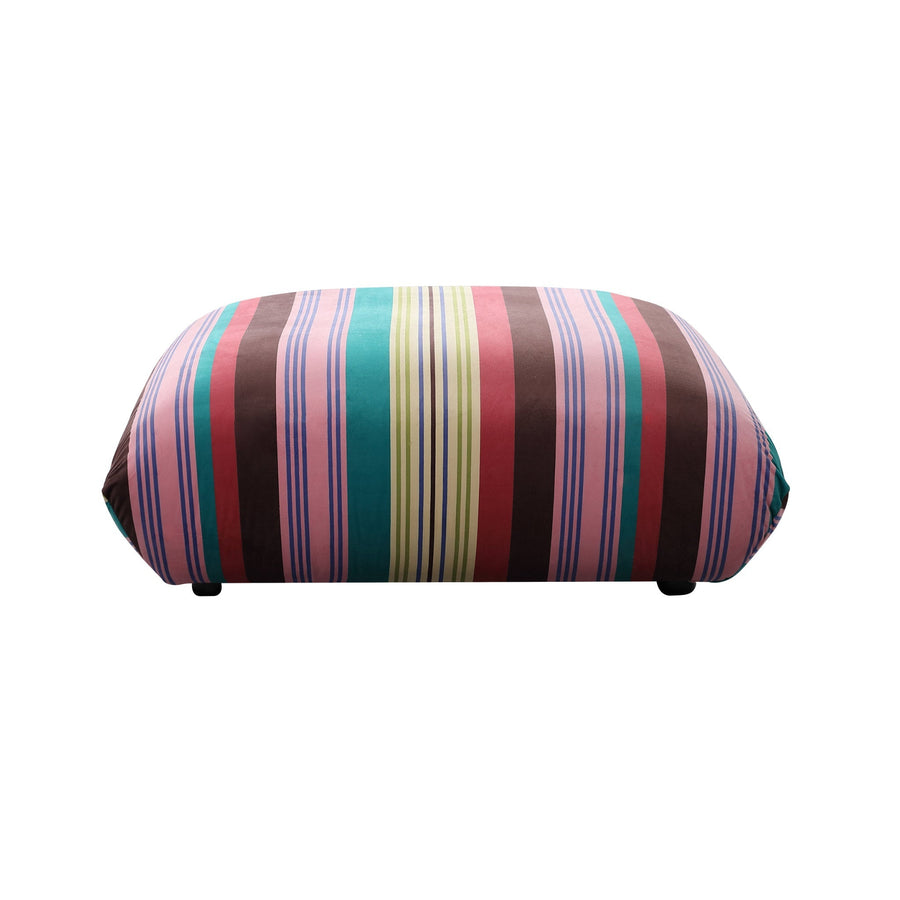 Low Profile Striped Ottoman