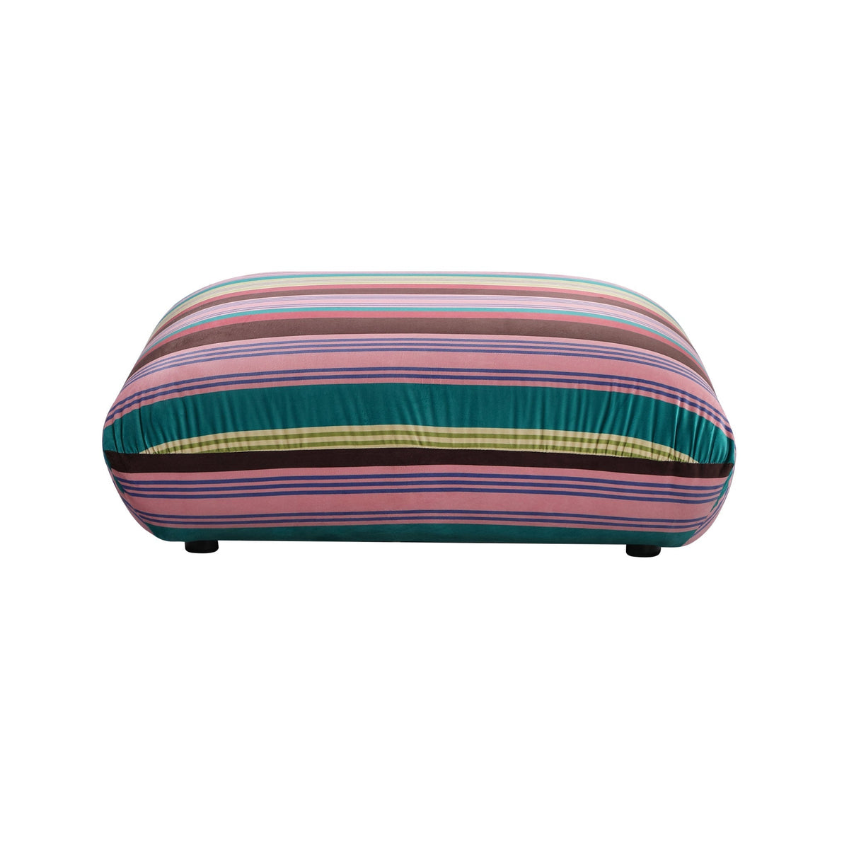 Low Profile Striped Ottoman