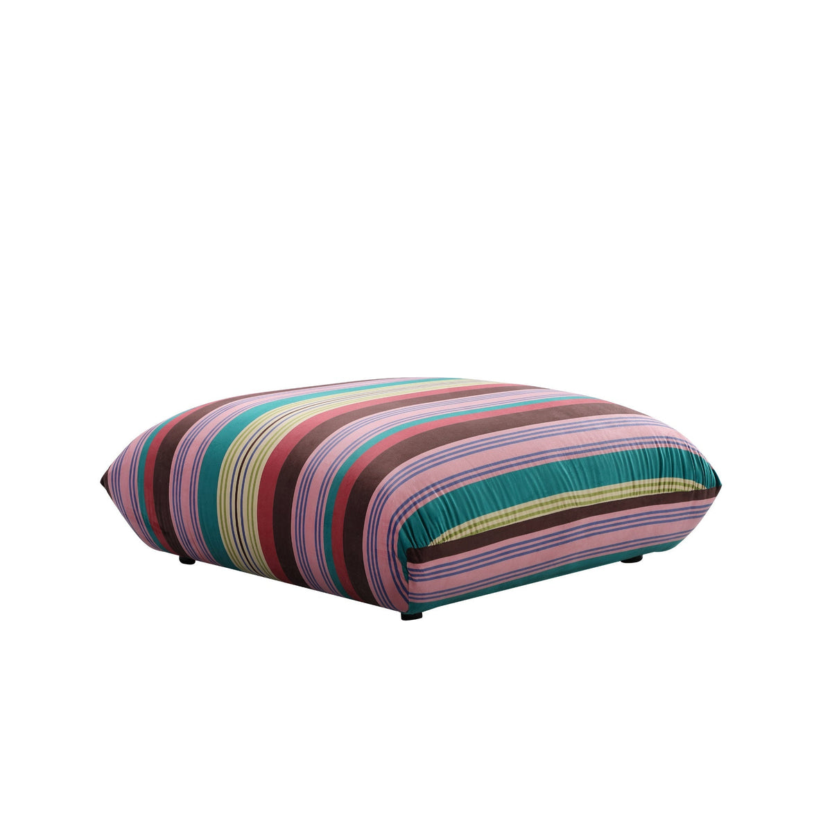 Low Profile Striped Ottoman