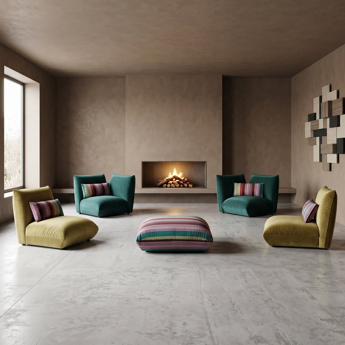 Low Profile Modular Corner Sofa Set