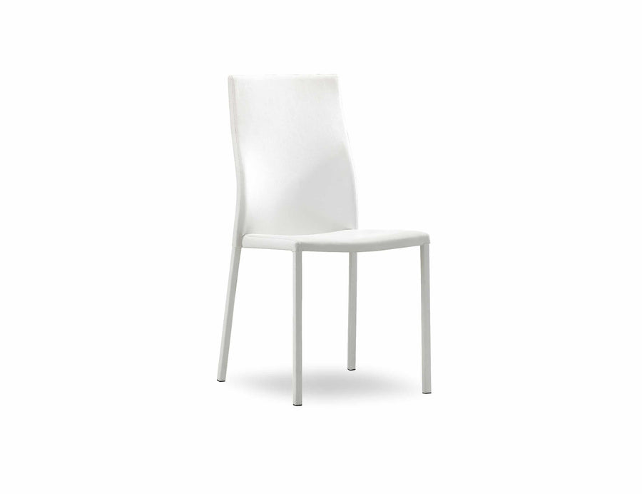 White Stackable Dining Chairs, Set of 4