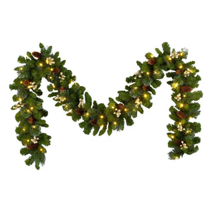 Pre Lit Gold Spruce Garland, 50 Clear Lights, 2.7 m
