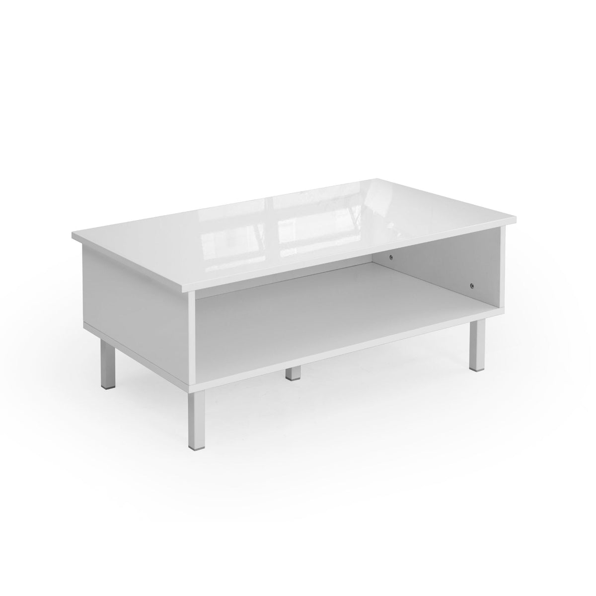 Open Side Coffee Table with Chair Storage