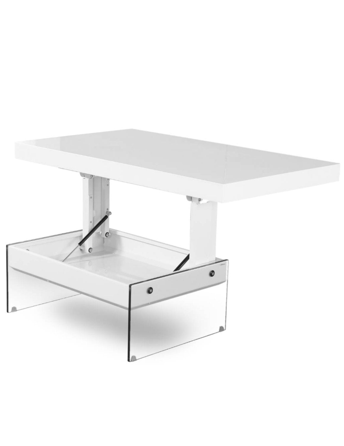 Large Lift Top Coffee to Dining Table with Glass Base